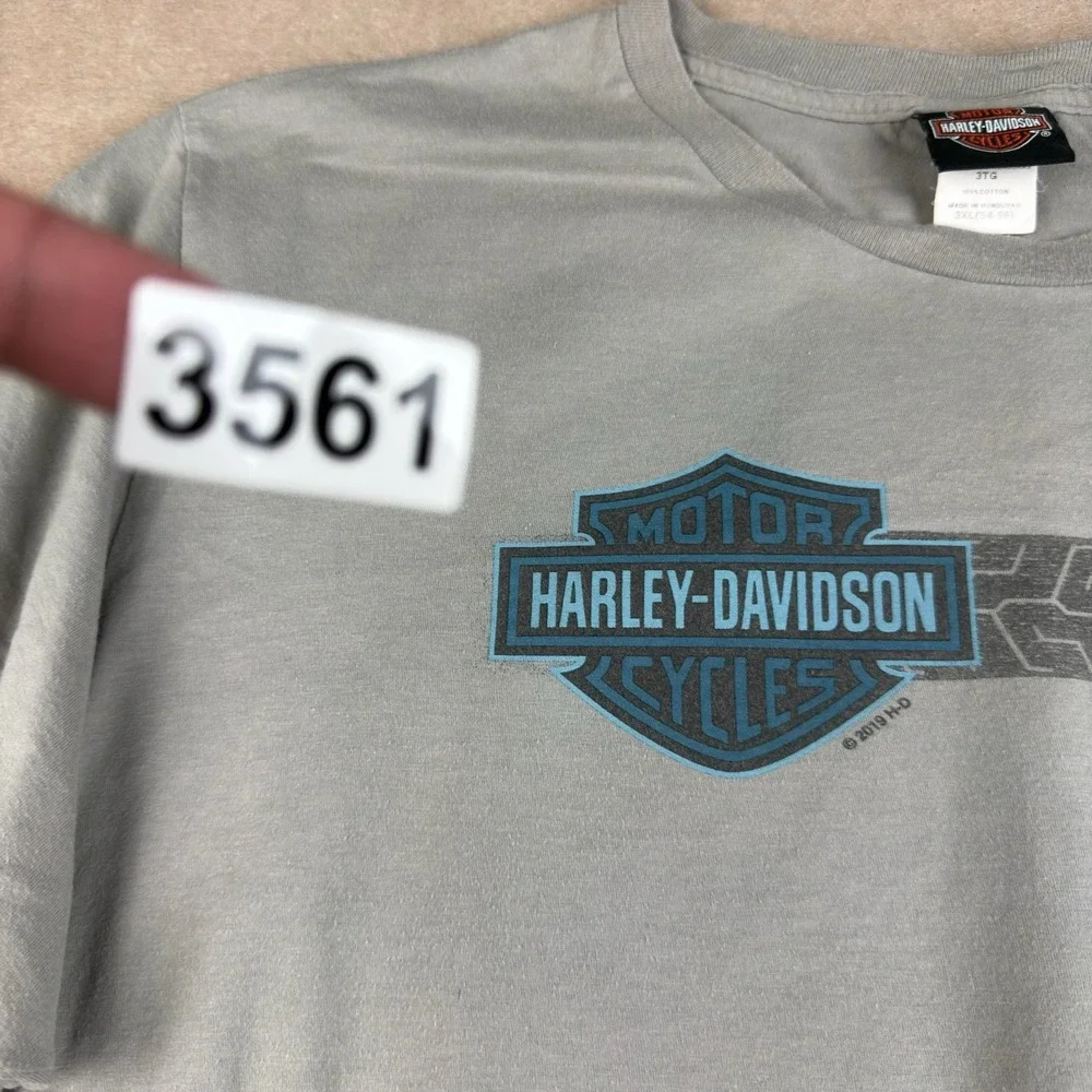 Harley-Davidson T-Shirt Men 3XL‎ Gray Smoky Mountain NC Pocket 2019 Honduras